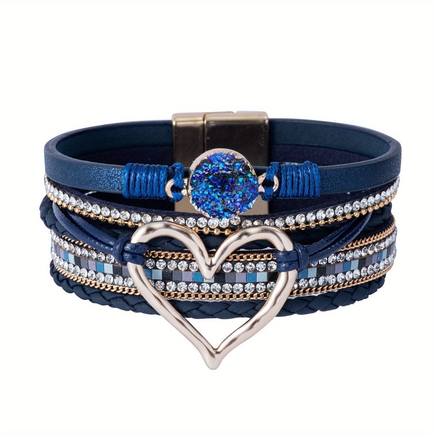 Pulsera de cuero multicapa boho