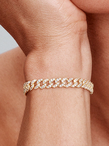 Pulsera cubana con moissanita