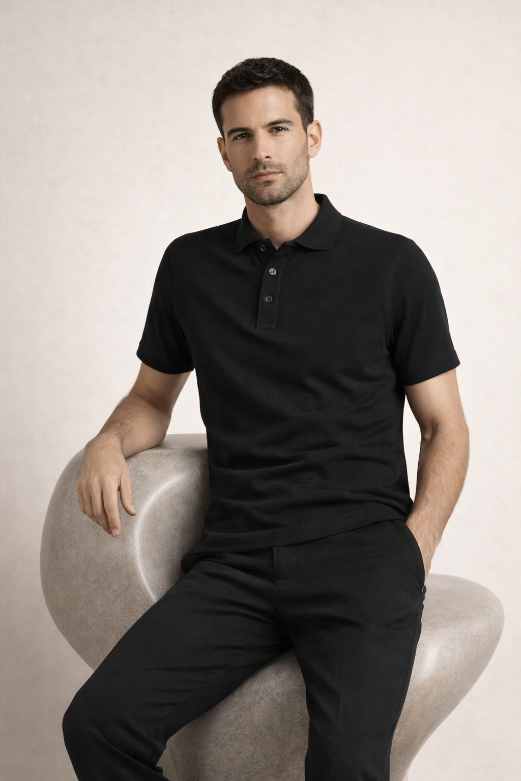 Matteo | Polo Ligero Negro