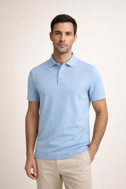 Matteo | Polo Ligero Azul Claro