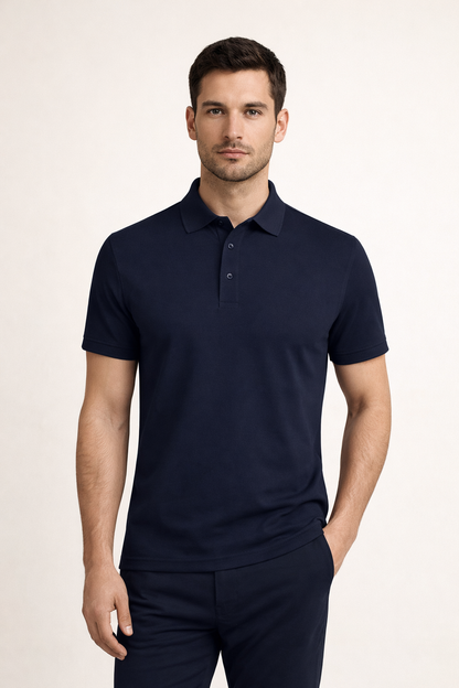 Matteo | Polo Ligero Azul Marino