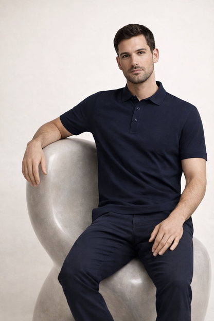 Matteo | Polo Ligero Azul Marino
