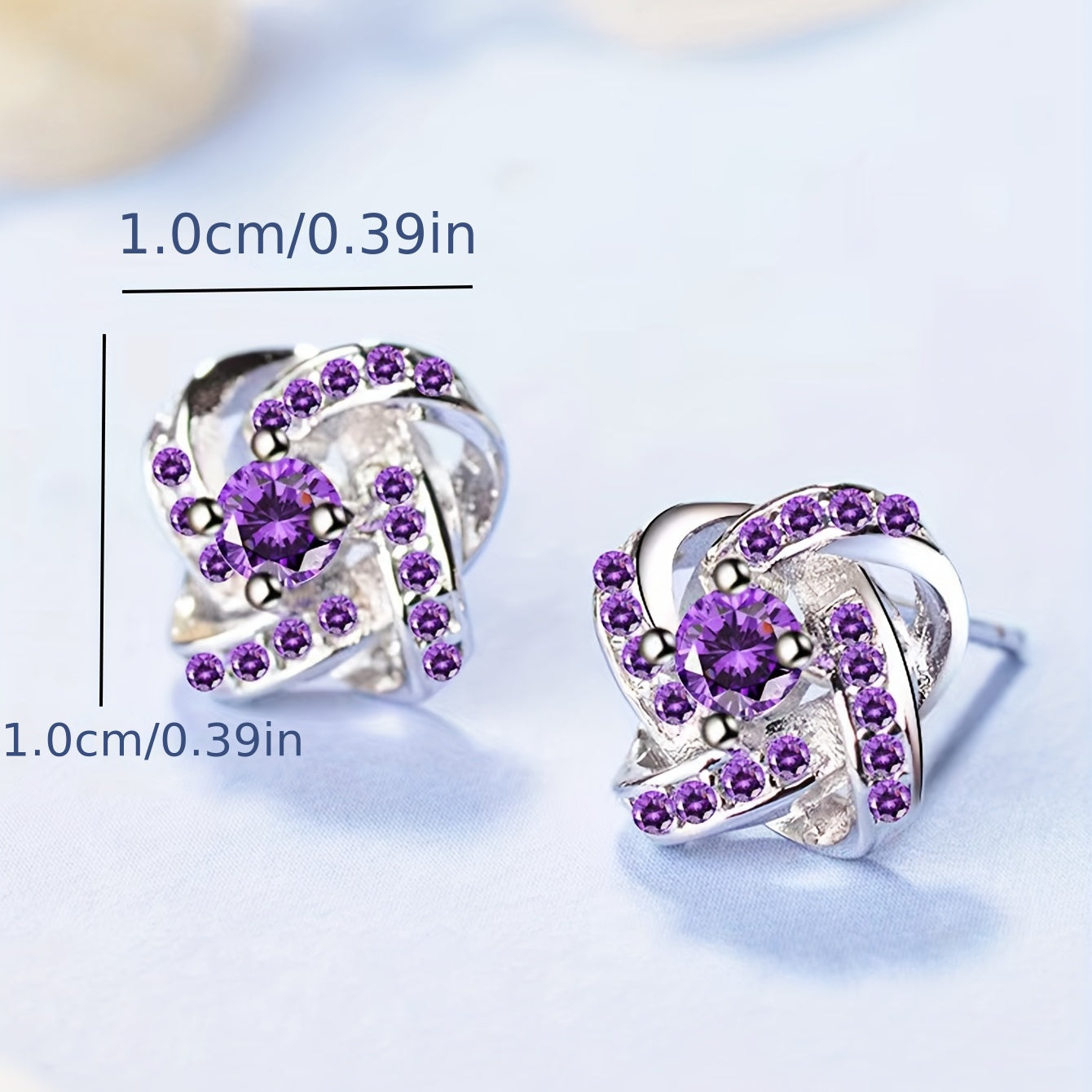 Pendientes de trébol morado