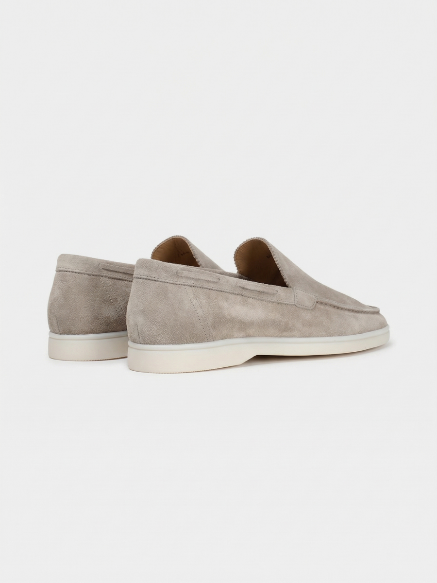 Mocasines de Ante Premium Gris Claro | Luna Bellucci