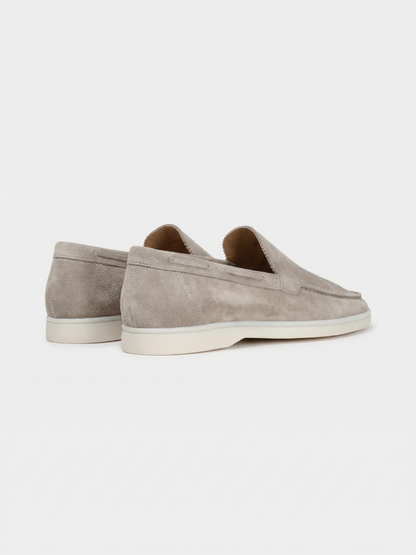 Mocasines de Ante Premium Gris Claro | Luna Bellucci