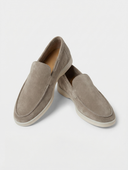 Mocasines de Ante Premium Gris Claro | Luna Bellucci