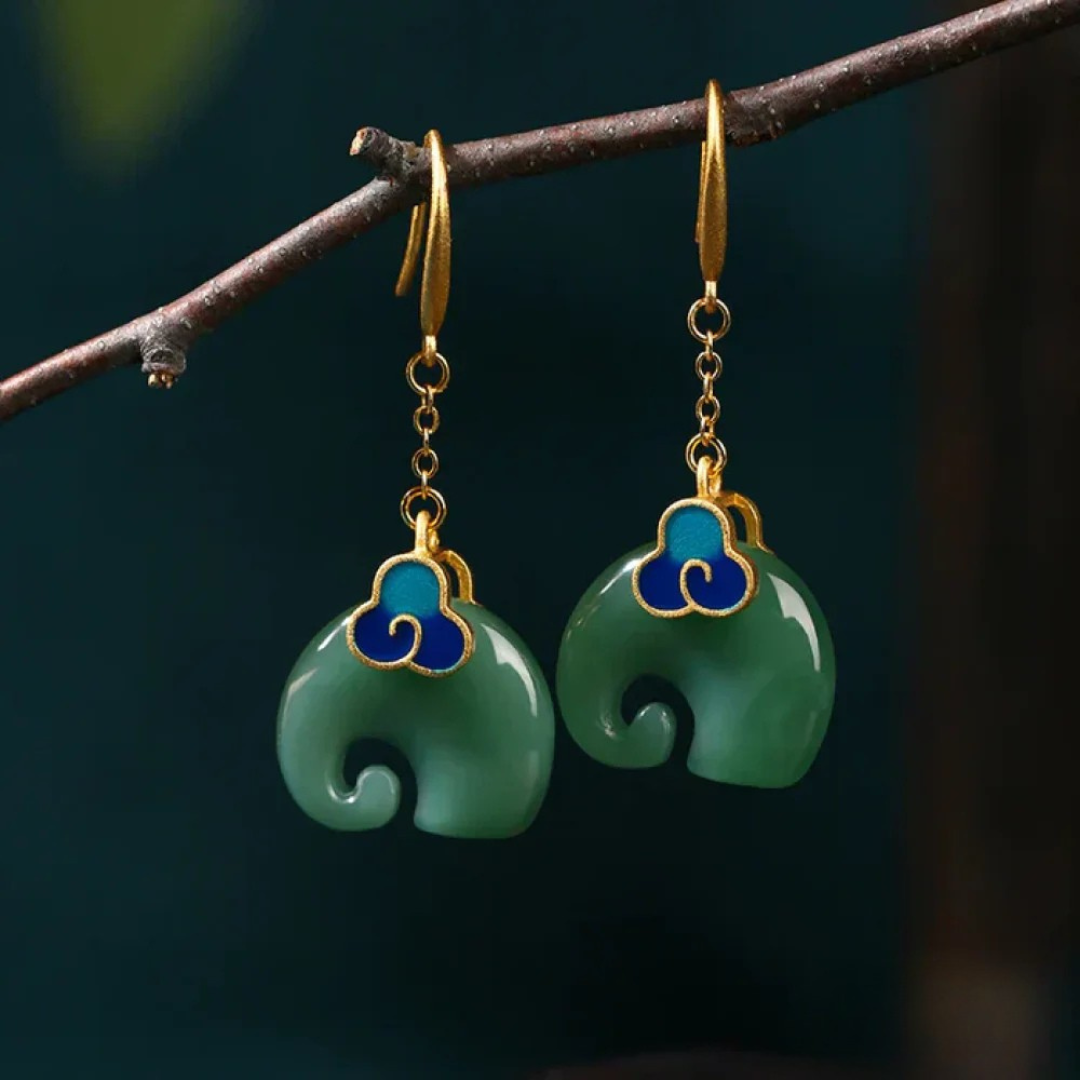 Pendientes chic retro de elefantes
