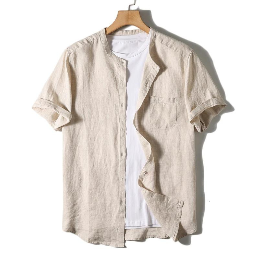 Camisa Creta de Lino Manga Corta
