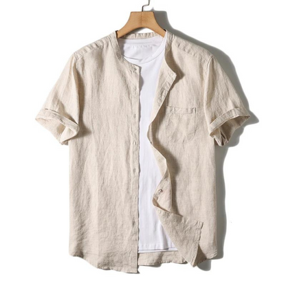 Camisa Creta de Lino Manga Corta