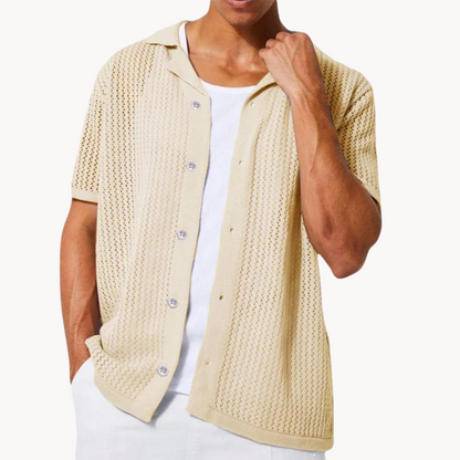 Polo Sahara de Malla con Botonadura Completa