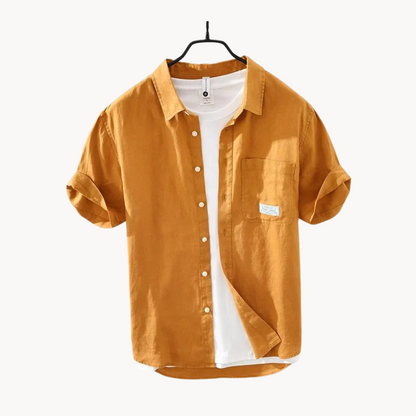 Camisa Silvio de lino de manga corta