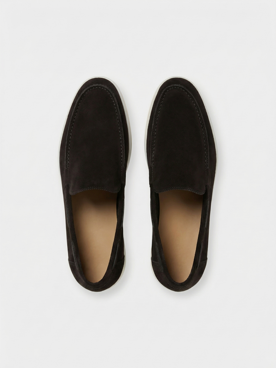 Mocasines de Ante Premium Negro | Luna Bellucci
