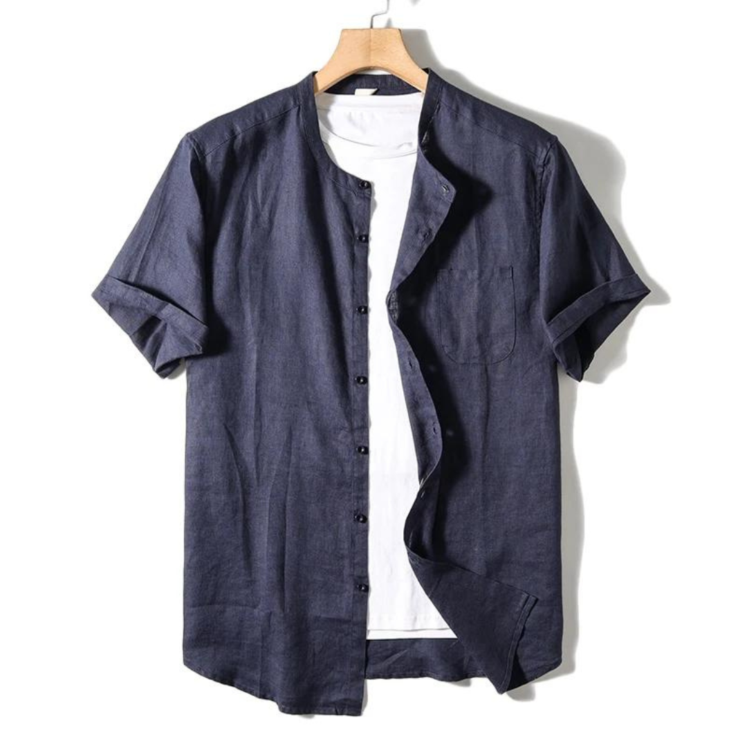 Camisa Creta de Lino Manga Corta