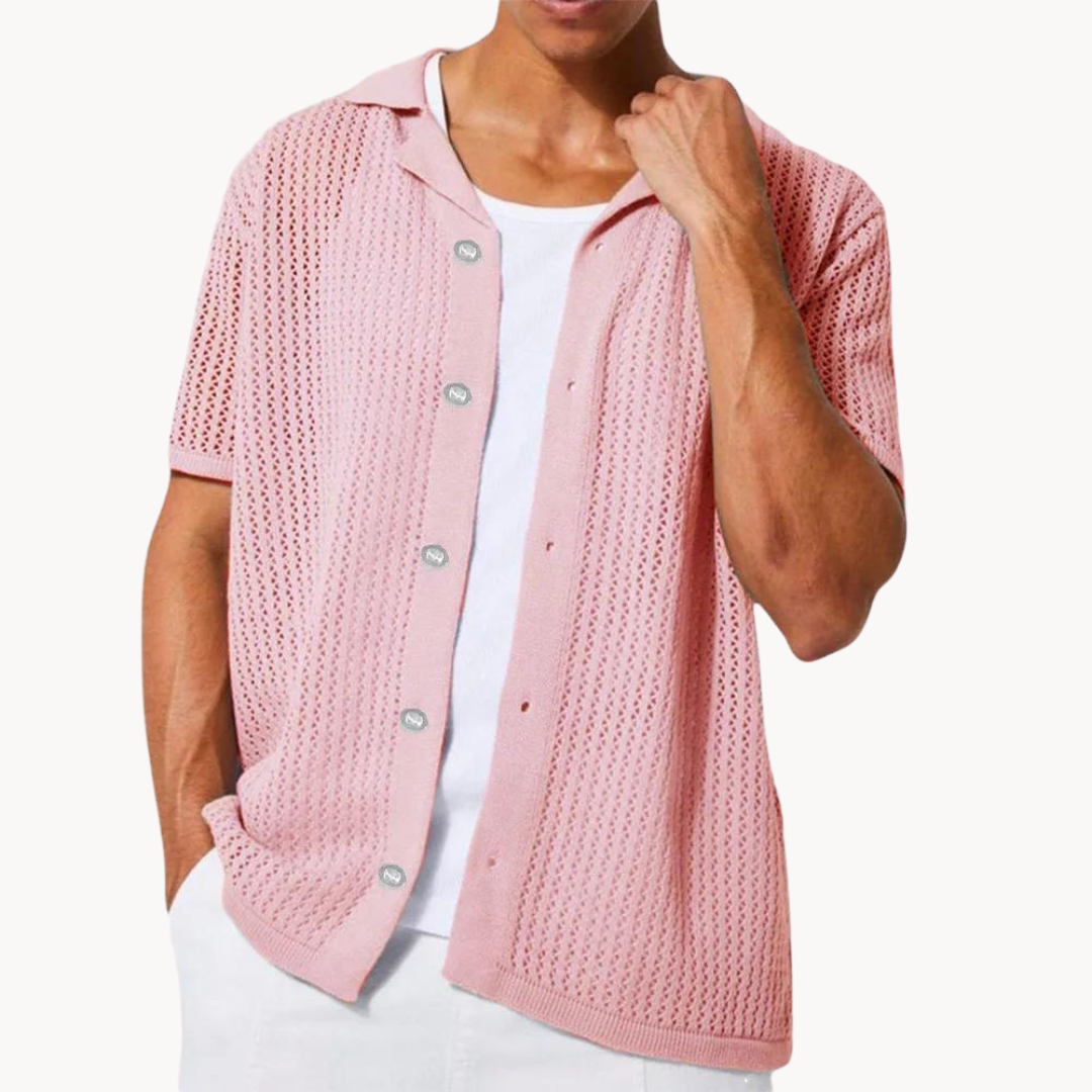 Polo Sahara de Malla con Botonadura Completa