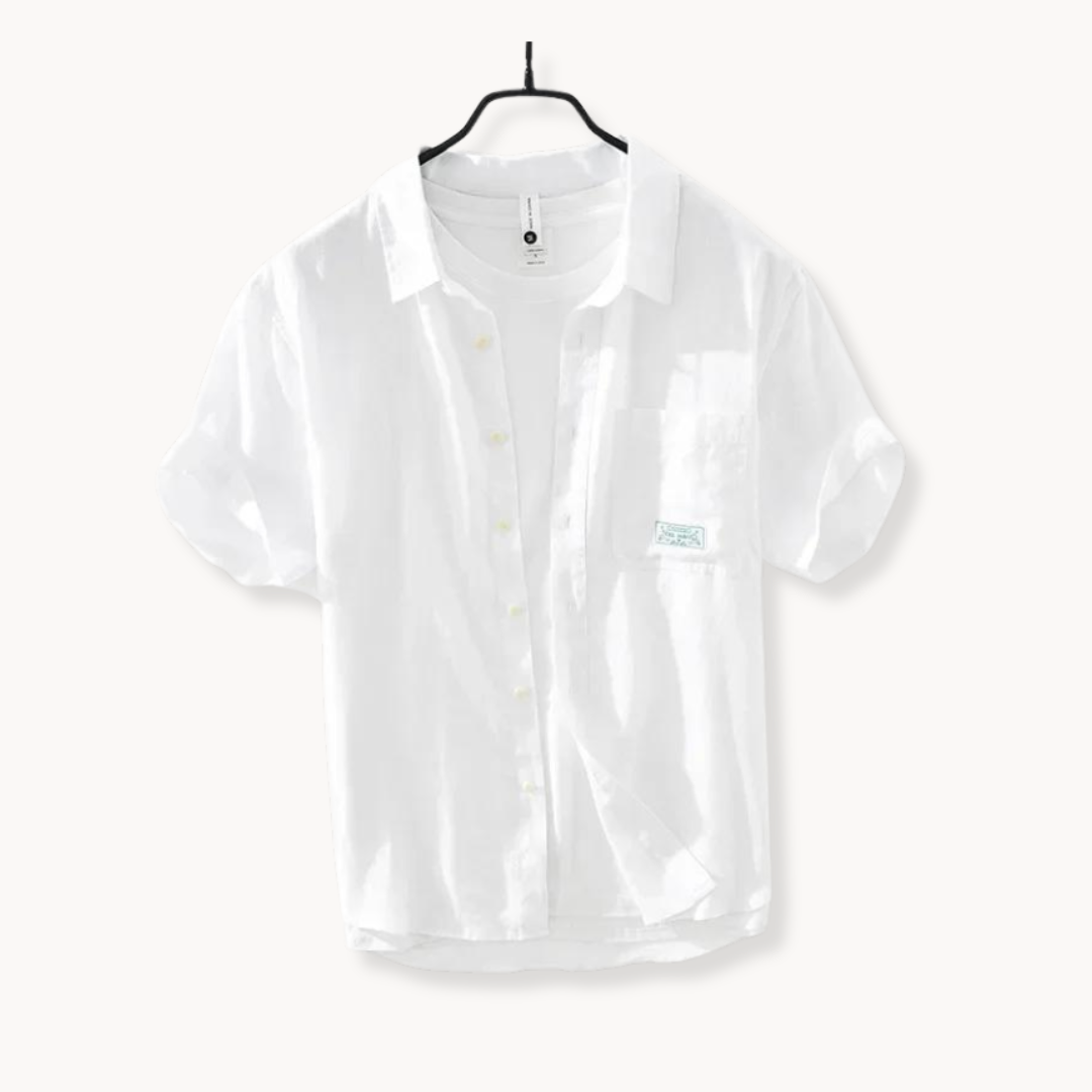 Camisa Silvio de lino de manga corta