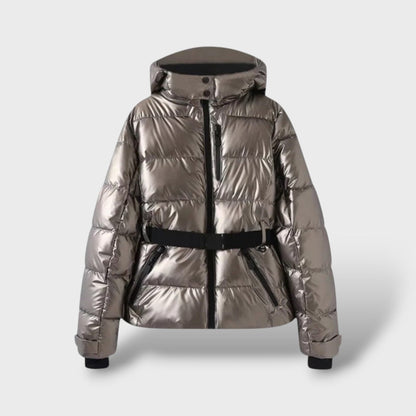 Chaqueta Acolchada con Cinturón Impermeable