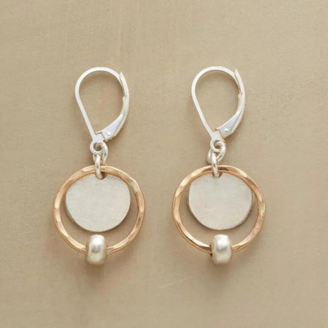 Pendientes chic de oro y plata con perlas