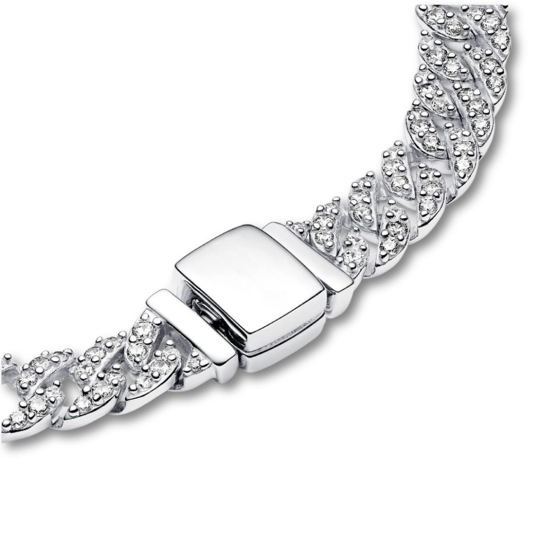 Pulsera cubana con moissanita