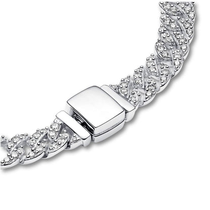 Pulsera cubana con moissanita