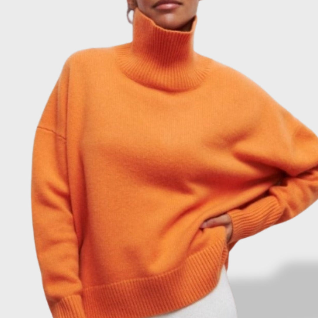 Isabel | Jersey básico de cuello cisne para mujer, suave y versátil.