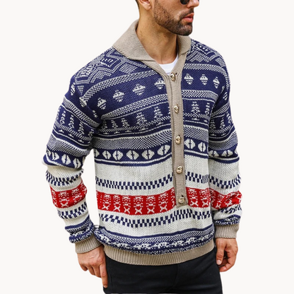 Cardigan con Cuello Chal Colorado