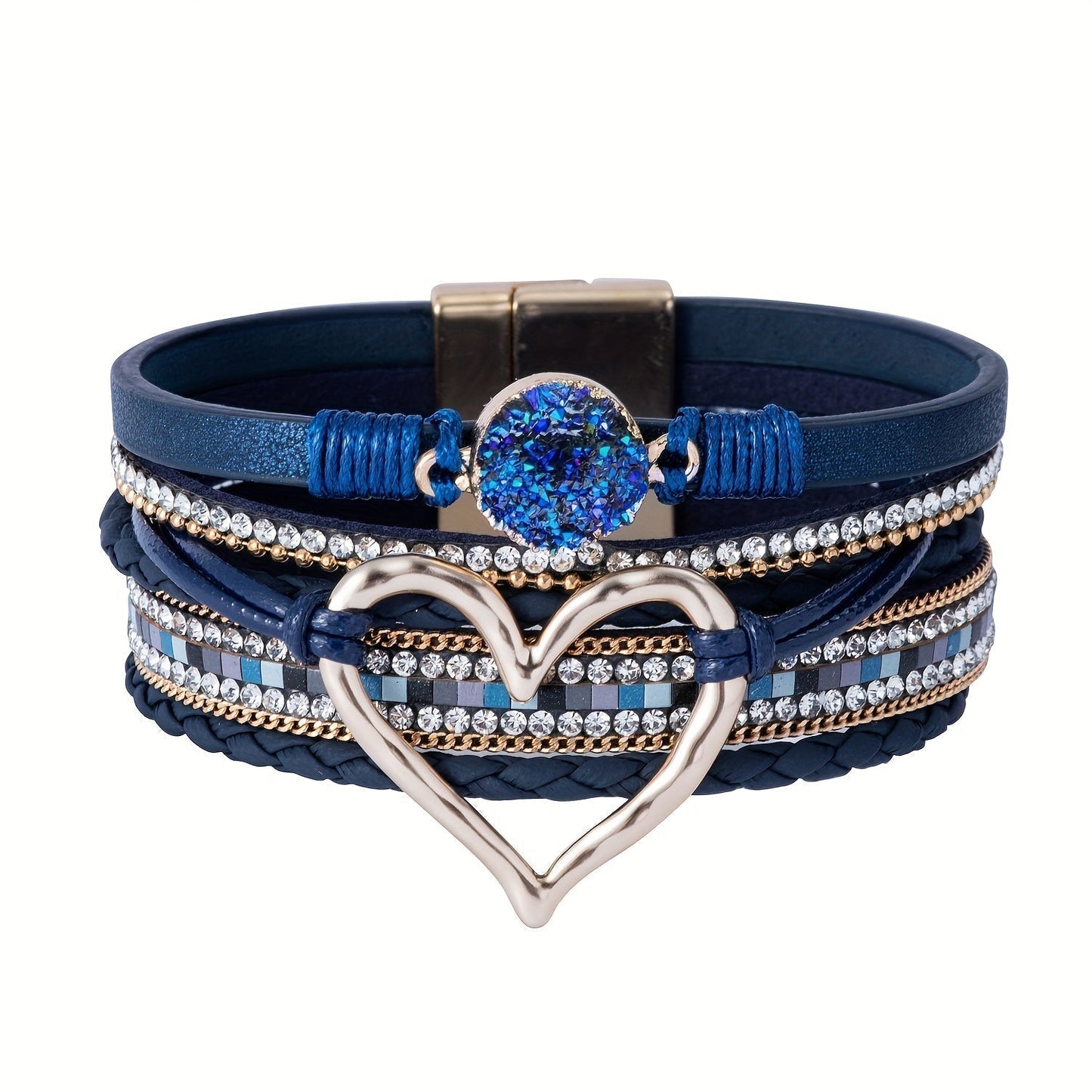 Pulsera de cuero multicapa boho