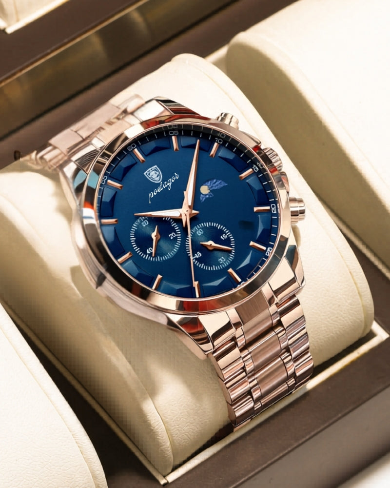 Vittorio | Reloj Cronógrafo de Acero en negro y negro | Luna Bellucci
