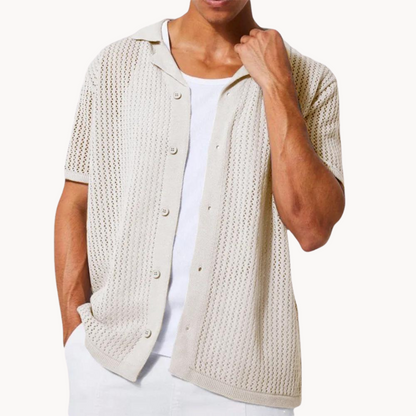Polo Sahara de Malla con Botonadura Completa