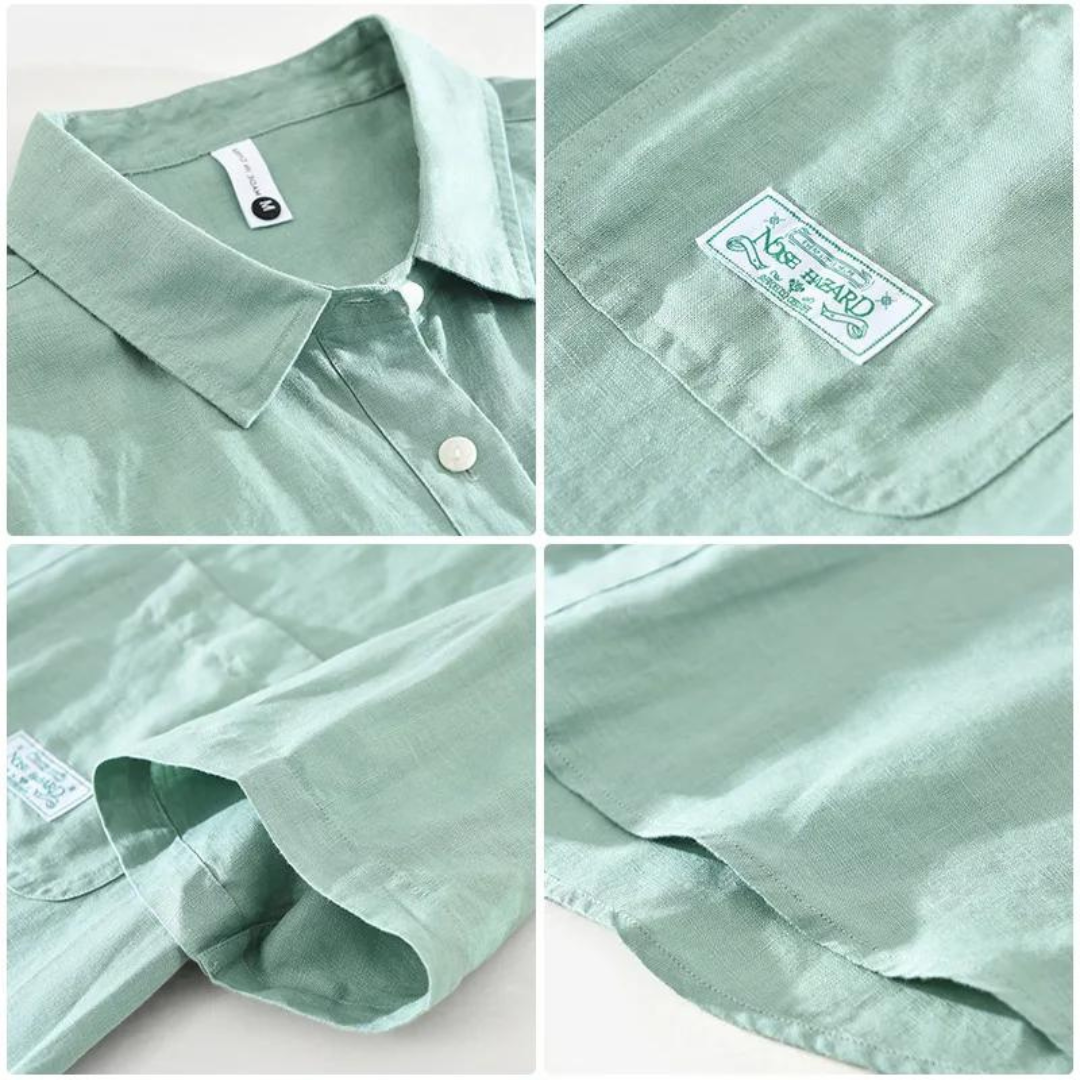 Camisa Silvio de lino de manga corta