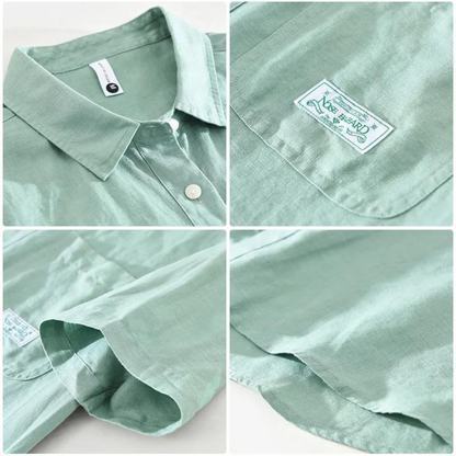 Camisa Silvio de lino de manga corta