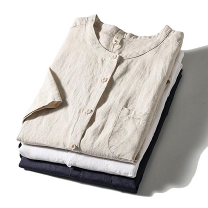 Camisa Creta de Lino Manga Corta