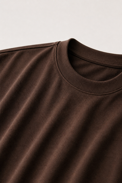 Alessio | Camiseta de Algodón Mercerizado Marrón