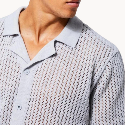 Polo Sahara de Malla con Botonadura Completa