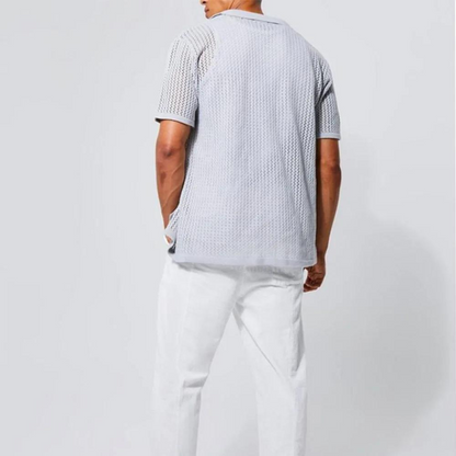 Polo Sahara de Malla con Botonadura Completa