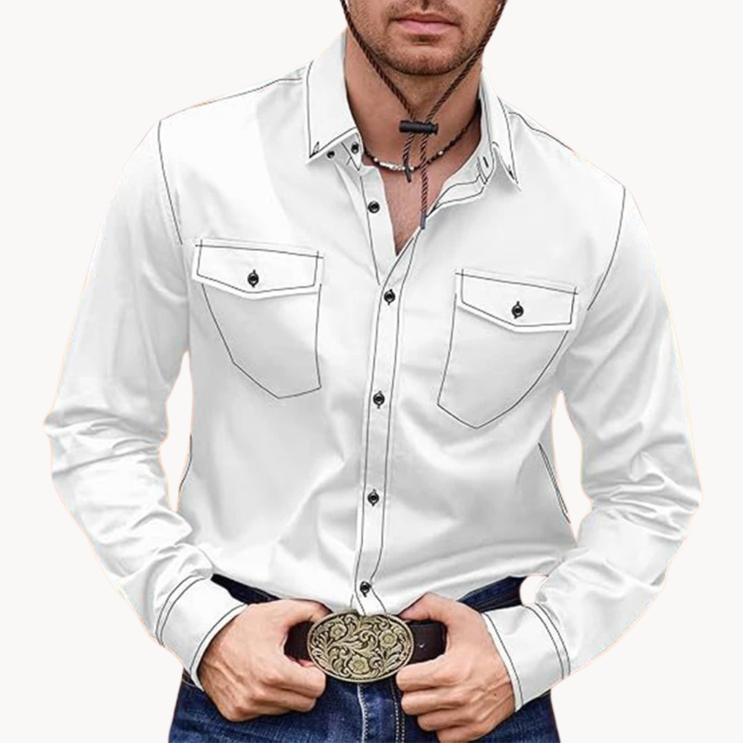 Camisa Fintan de Algodón con Cuello Botonado