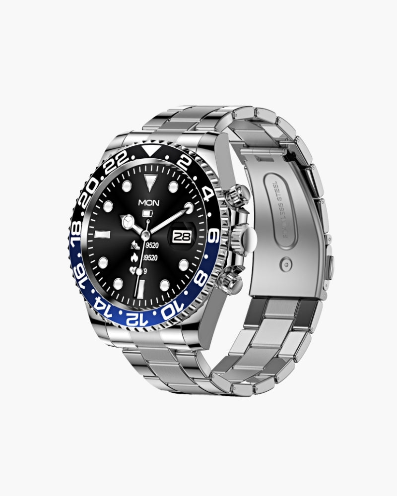 Náutico | Reloj Estilo Diver de Acero en plata / negro | Luna Bellucci