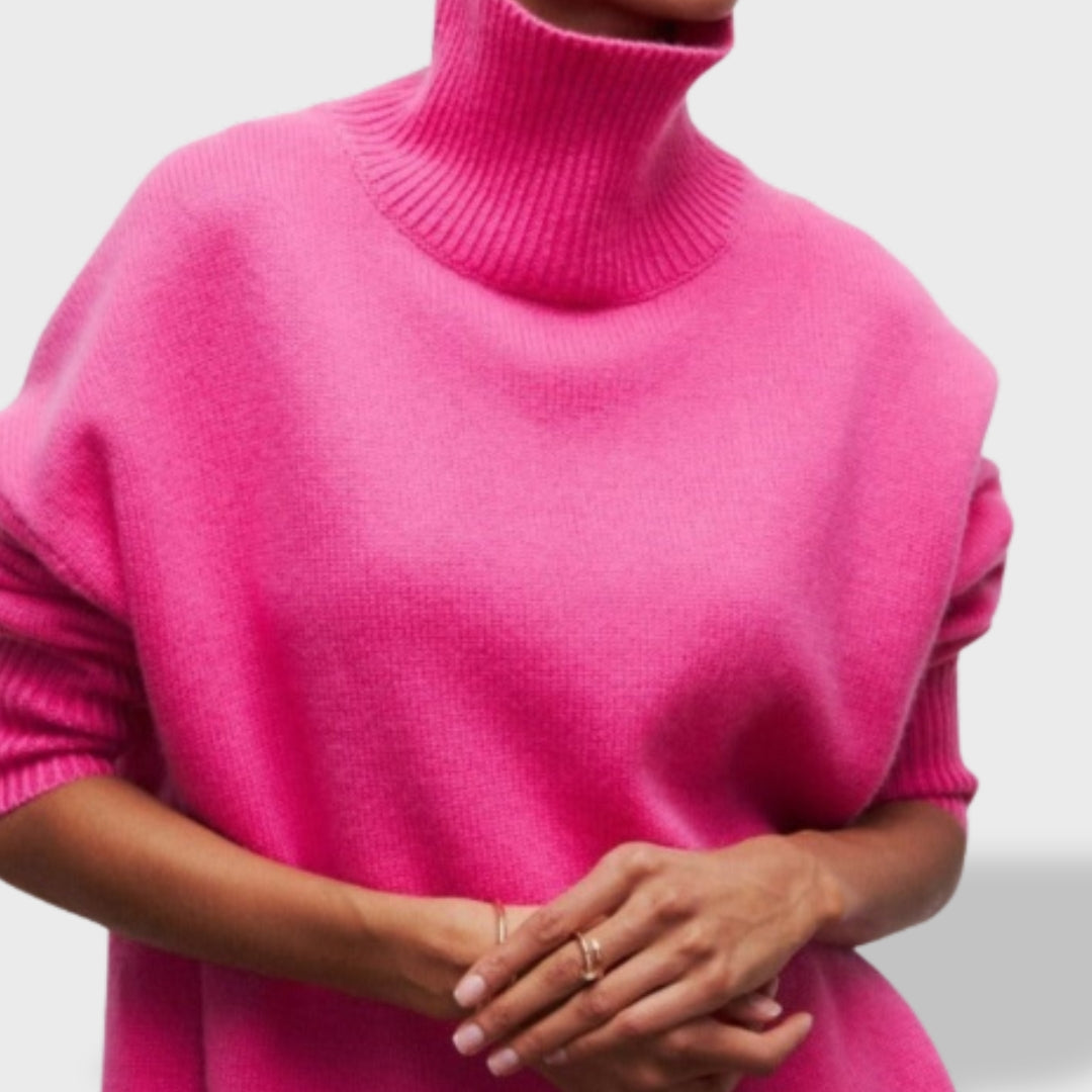 Isabel | Jersey básico de cuello cisne para mujer, suave y versátil.