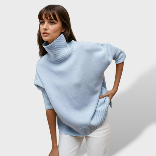 Isabel | Jersey básico de cuello cisne para mujer, suave y versátil.