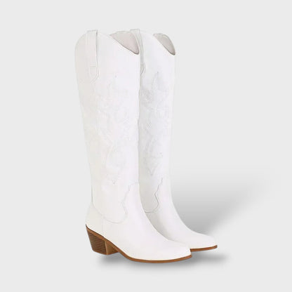 Botas Altas Western Mujer Puntera Fina