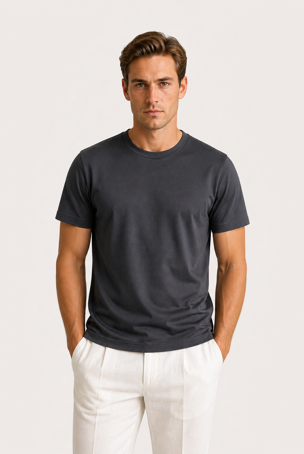 Alessio | Camiseta de Algodón Mercerizado Gris