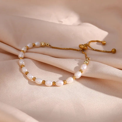 Elegante pulsera romántica con perlas