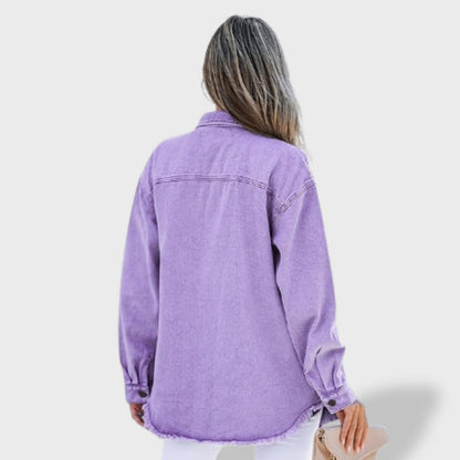 María Chaqueta vaquera oversize para mujer con botones y bolsillos