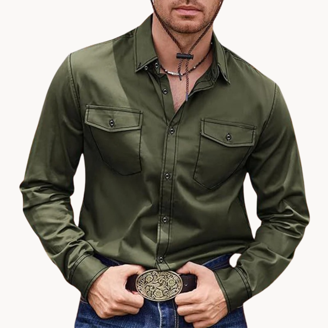 Camisa Fintan de Algodón con Cuello Botonado