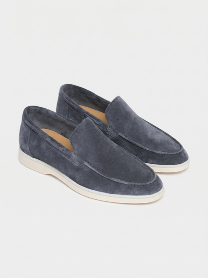 Mocasines de Ante Premium Azul Acero | Luna Bellucci