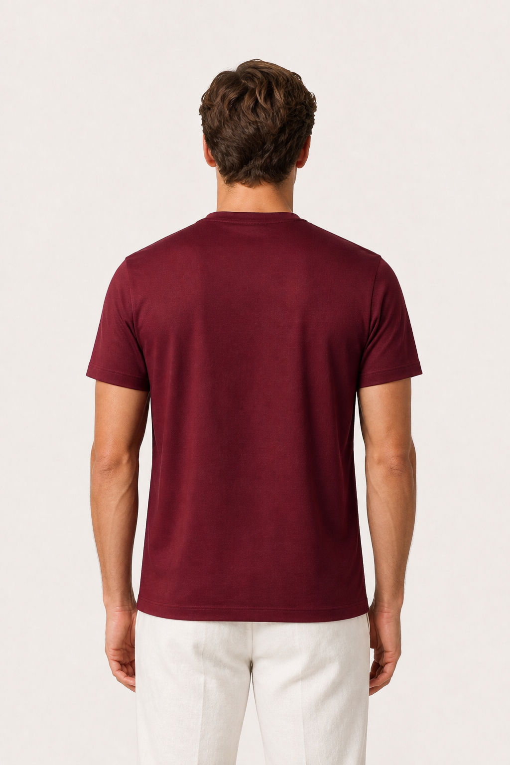 Alessio | Camiseta de Algodón Mercerizado Burdeos