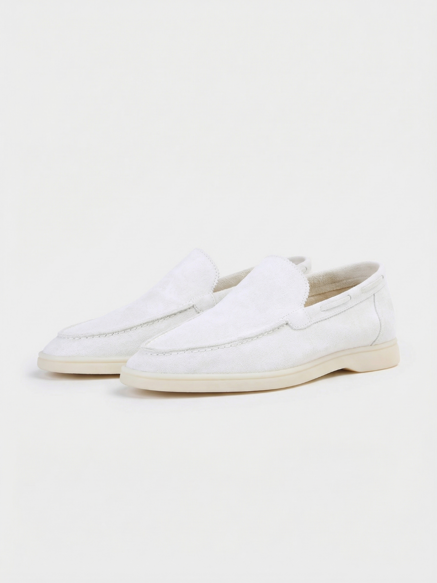 Mocasines de Ante Premium Blanco | Luna Bellucci