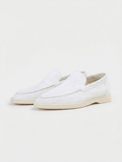 Mocasines de Ante Premium Blanco | Luna Bellucci