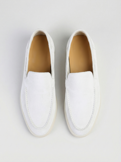 Mocasines de Ante Premium Blanco | Luna Bellucci