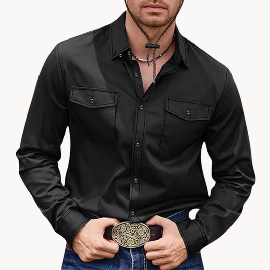 Camisa Fintan de Algodón con Cuello Botonado