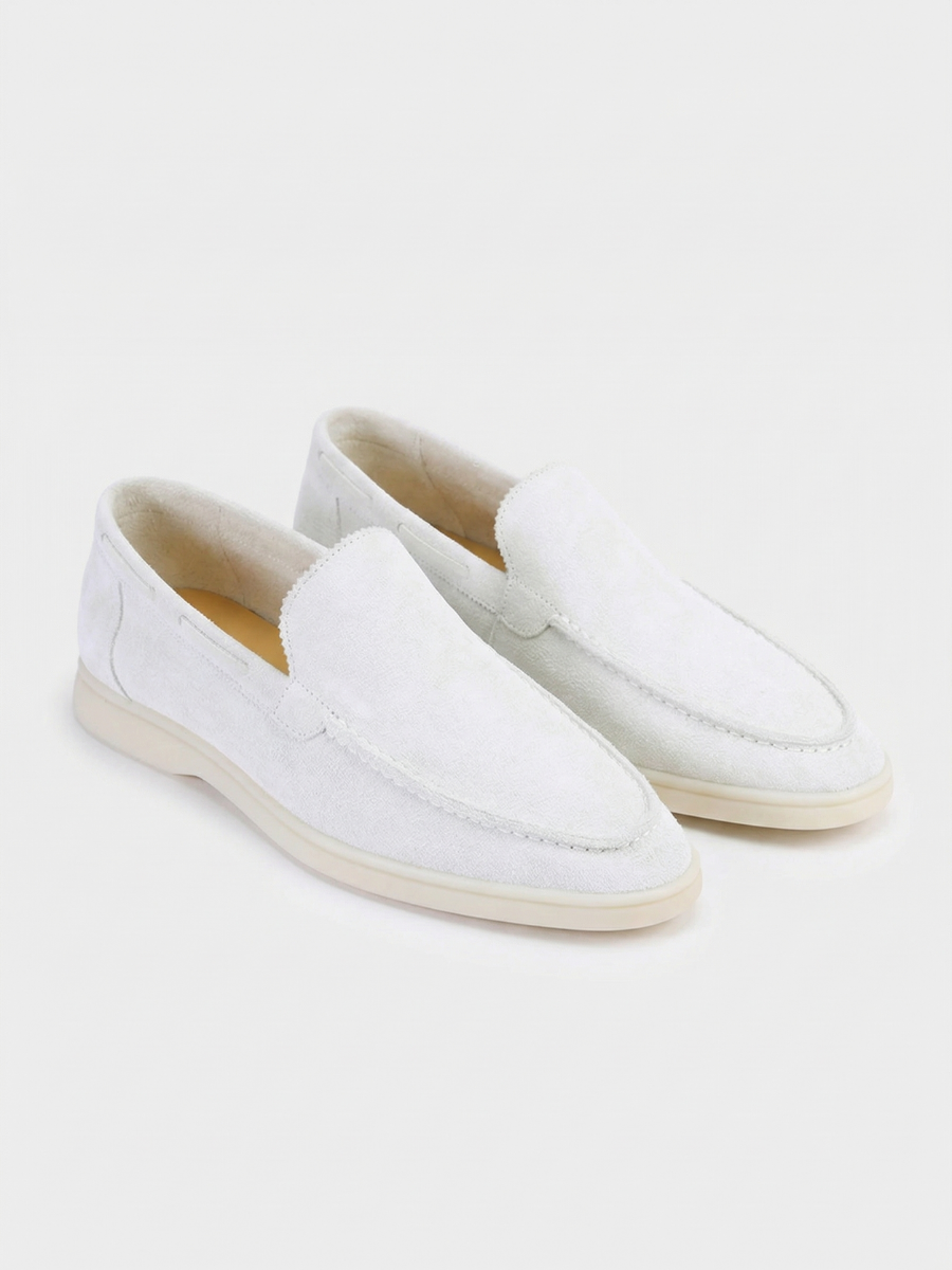 Mocasines de Ante Premium Blanco | Luna Bellucci